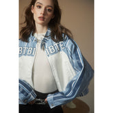 Unisex Jacket Vintage Pu Jacket Men and Women Loose Spring and Autumn Coat